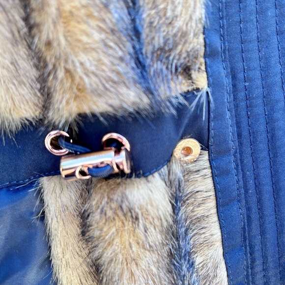 *Marc New York | Navy Faux Fur Trimmed Parka with Detachable Hood Size XL - Picture 7 of 12